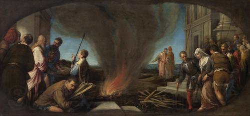 Follower of Jacopo da Ponte Thamar wird zum Scheiterhaufen gefuhrt Spain oil painting art